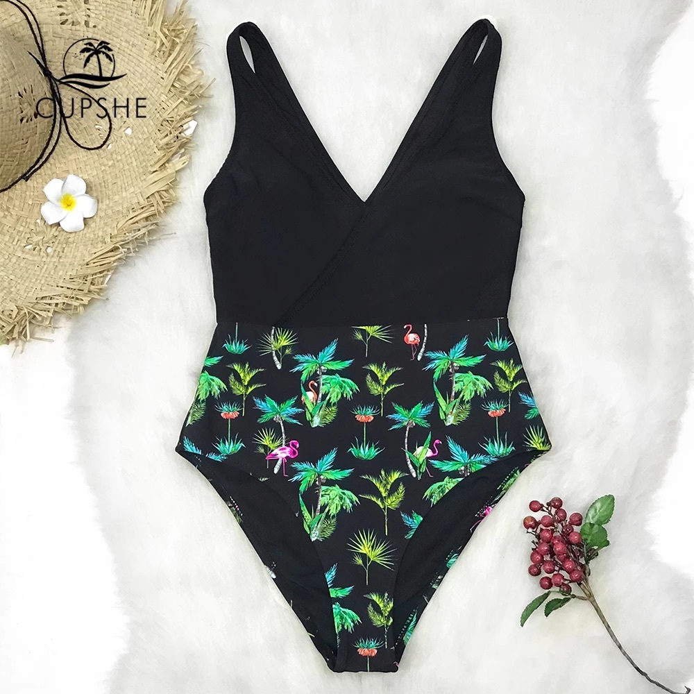 Coconut Palm & Flamingo Cupshe one piece